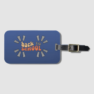 Etiqueta De Bagagem Voltar à escola com uma reviravolta animada
