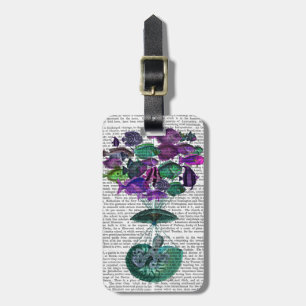 Etiqueta De Bagagem Voo Do Balão De Ar Quente De Peixe