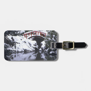 Etiqueta De Bagagem WA, Seattle, ponte de Lua e lagoa após o inverno 2