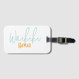 Etiqueta De Bagagem Waikiki, Havaí Lembrança de Viagem