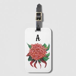 Etiqueta De Bagagem Waratah desenhado pela mão da flor