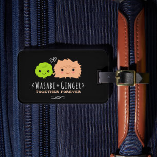 Etiqueta De Bagagem Wasabi e Gengibre Juntos para Sempre