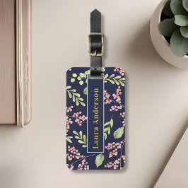 Etiqueta De Bagagem Watercolor Berries Nome Personalizado Etiqueta Bag