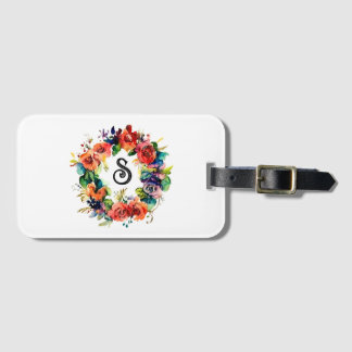 Etiqueta De Bagagem Watercolor Wreath