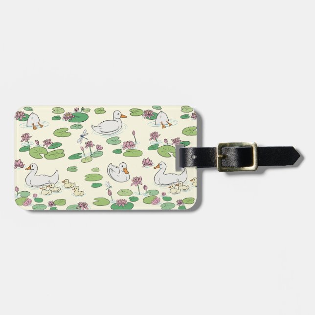 Etiqueta de Bagagem Waterlily do Pato Personalizad (Frente Horizontal)
