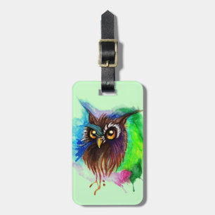 Etiqueta De Bagagem Watery Wood Owl