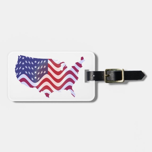 ETIQUETA DE BAGAGEM WAVY AMERICAN FLAG (Frente Horizontal)