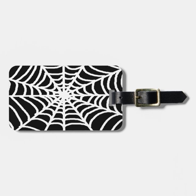 Etiqueta De Bagagem Web de aranha branca (Frente Horizontal)