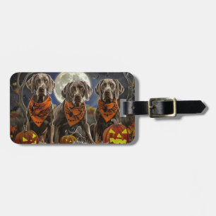 Etiqueta De Bagagem Weimaraner Halloween Spooky