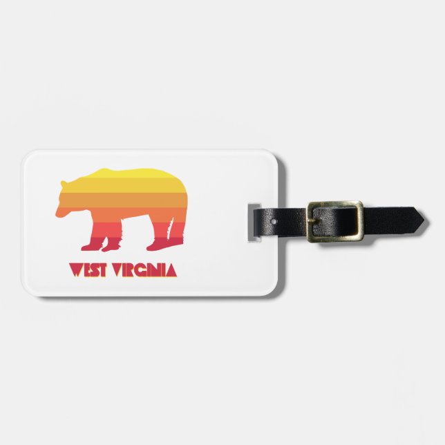 Etiqueta De Bagagem West Virginia Bear (Frente Horizontal)