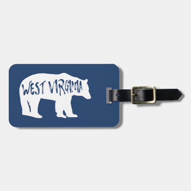 Etiqueta De Bagagem West Virginia Bear (Frente Horizontal)