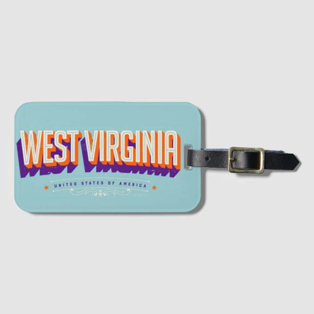Etiqueta De Bagagem West Virginia USA (Frente Horizontal)