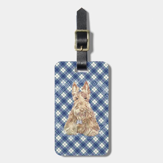 Etiqueta De Bagagem Wheaten Scottie Tartan (Frente Vertical)