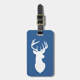 Etiqueta De Bagagem White Deer Buck Hunter Marinho Azul Branco Persona