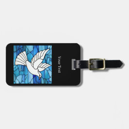 Etiqueta De Bagagem White Dove on Stained Glass