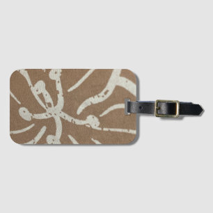 Etiqueta De Bagagem White Floral em Castanho