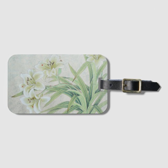 Etiqueta De Bagagem White Lily (Frente Horizontal)