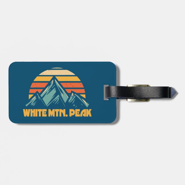 Etiqueta De Bagagem White Mountain Peak California Retro Turquoise (Traseira Horizontal)