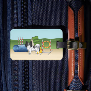 Etiqueta De Bagagem White Papillon E Negro Com Equipamento De Agilidad