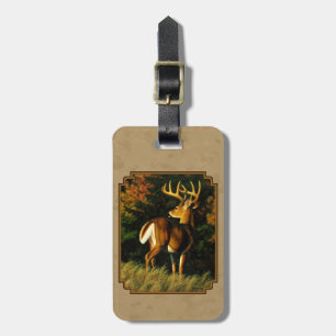 Etiqueta De Bagagem Whitetail Buck Deer Hunting Tan