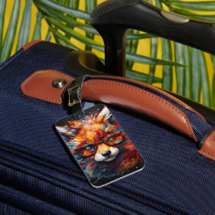 Etiqueta De Bagagem Wild Free Abstrato Pop Fox