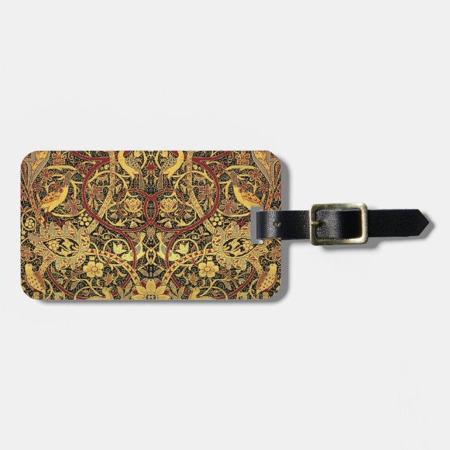 Etiqueta De Bagagem William Morris Bullerswood Faux Tapeçaria (Frente Horizontal)