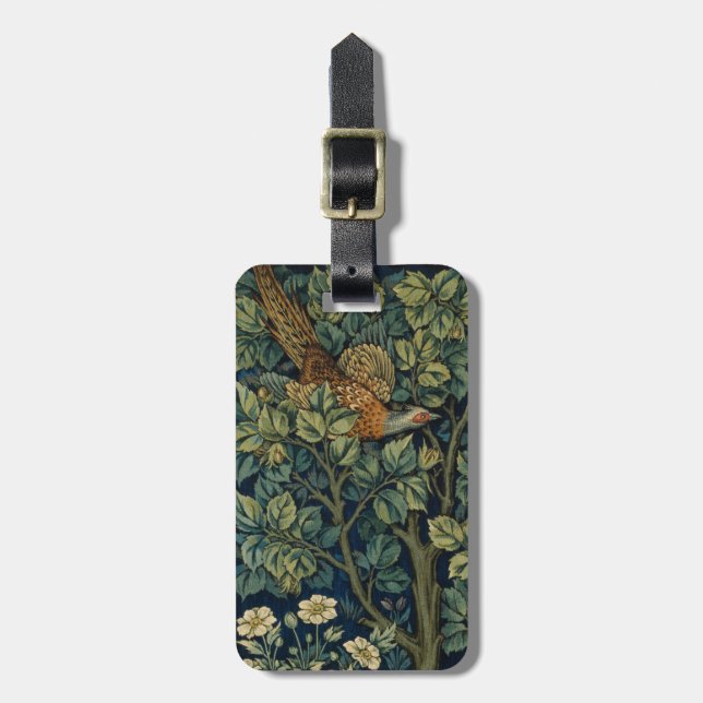 Etiqueta De Bagagem William Morris Pheasant Bird Tree Woodland (Frente Vertical)