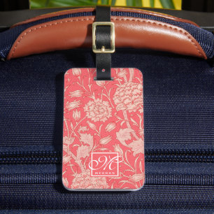 Etiqueta De Bagagem William Morris - Tulips e Monogramas selvagens cor