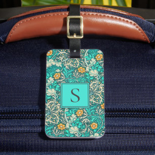 Etiqueta De Bagagem William Morris Vintage Seaweed Pattern Monograma