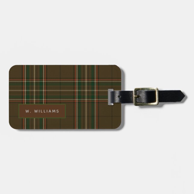 Etiqueta De Bagagem WILLIAMS Personalizado Tartan Mens Salgagem (Frente Horizontal)