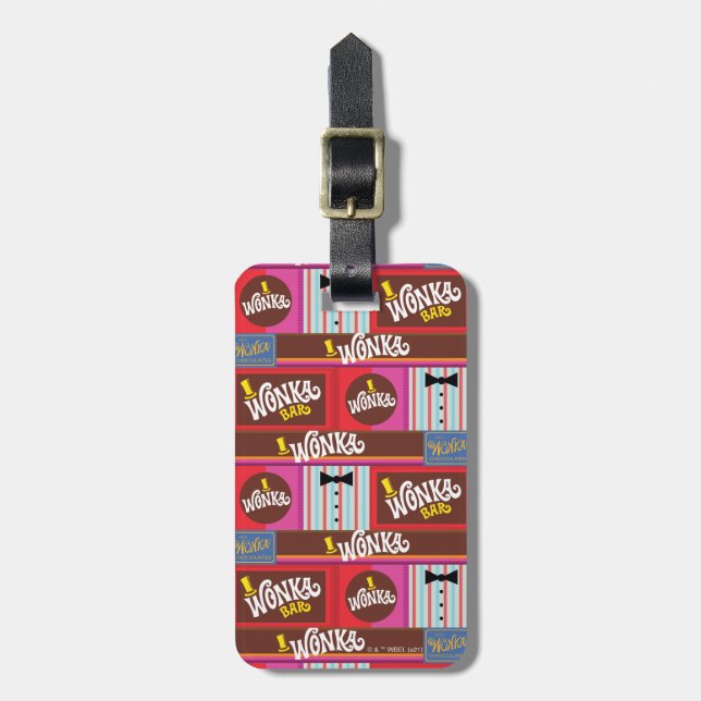Etiqueta De Bagagem Willy Wonka Candy Pattern (Frente Vertical)
