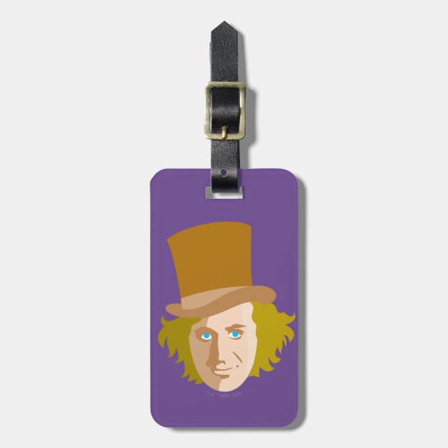 Etiqueta De Bagagem Willy Wonka Stenciled Face Graphic (Frente Vertical)