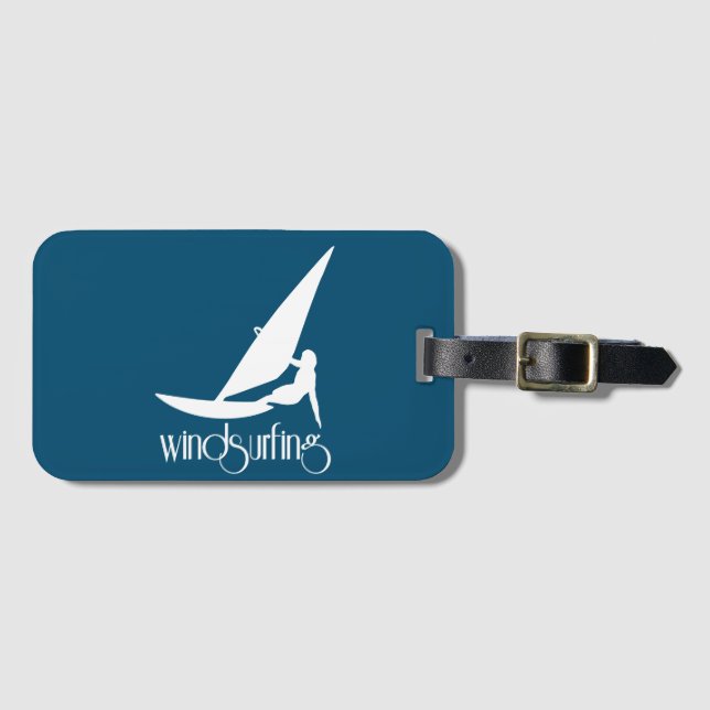 Etiqueta De Bagagem Windsurfing (Frente Horizontal)