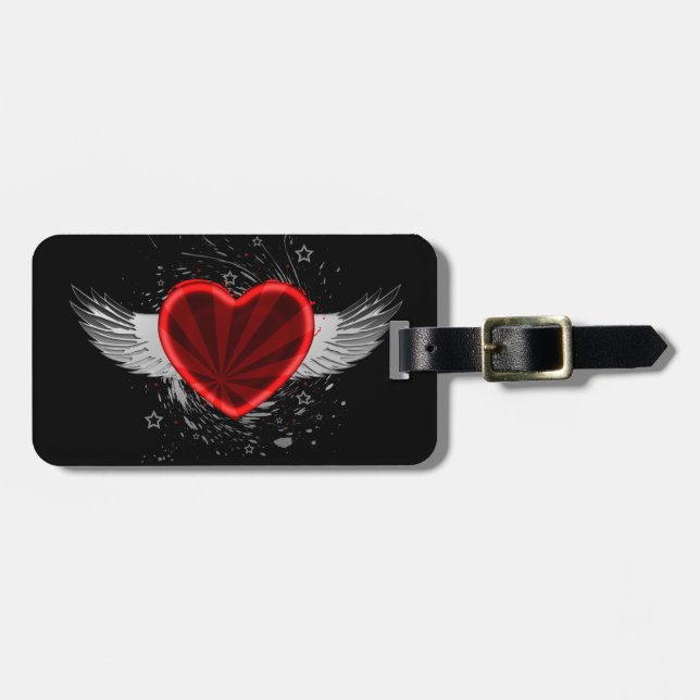Etiqueta De Bagagem Wing Heart (Frente Horizontal)