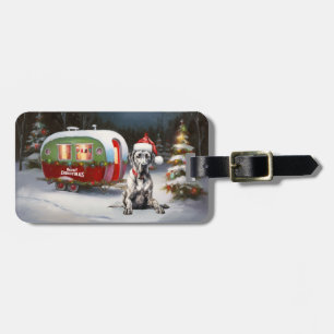 Etiqueta De Bagagem Winter Great Dane Caravan Christmas Adventure