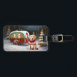 Etiqueta De Bagagem Winter Labrador Caravan Christmas Adventure<br><div class="desc">Adotar a magia de uma noite de inverno nevada enquanto uma caravana desliza graciosamente através da paisagem iluminada pela lua. A beleza serena da neve escutadora e o brilho encantador da lua criam uma cena cativante,  prometendo uma aventura inesquecível de Natal cheia de calor,  alegria e memórias queridas.</div>