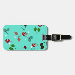 Etiqueta De Bagagem Winter Love Mittens e Snowflater Patter