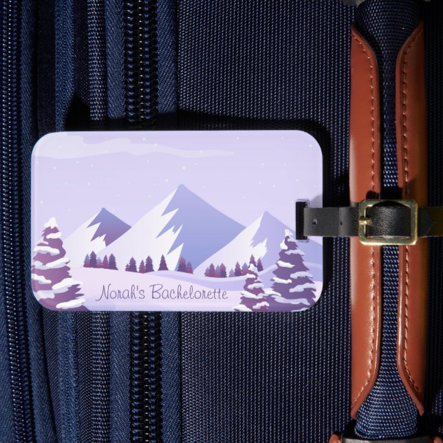 Etiqueta De Bagagem Winter Mountain Bachelorette Weekend Custom  (Frente Insitu 4)