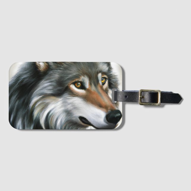 Etiqueta De Bagagem Wolf Painting (Frente Horizontal)