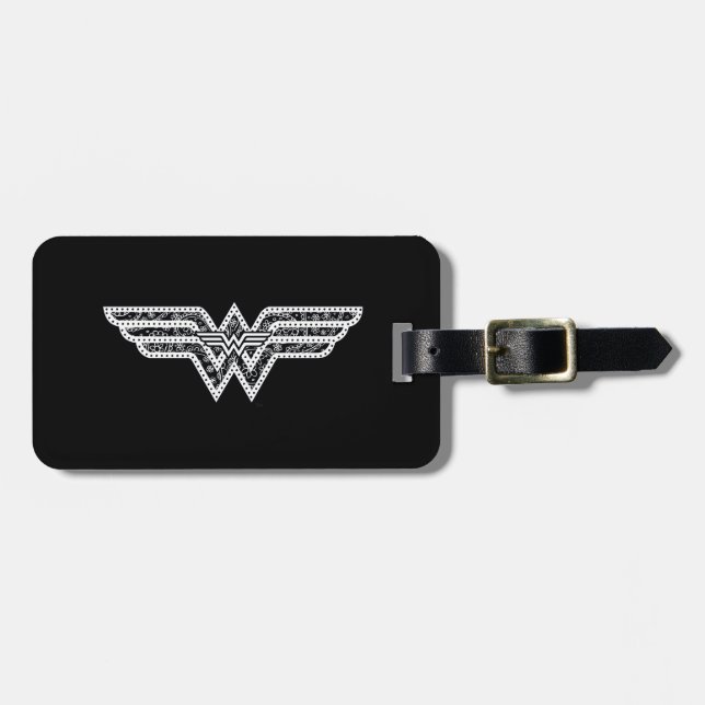 Etiqueta De Bagagem Wonder Woman Paisley Logo (Frente Horizontal)