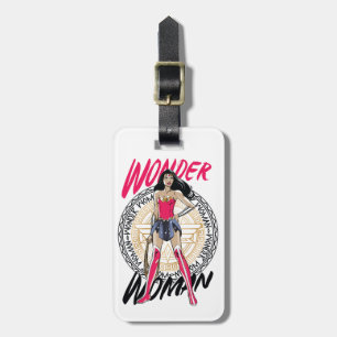 Etiqueta De Bagagem Wonder Woman With Greek Tribal Emblem