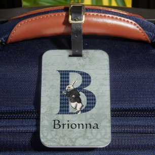 Etiqueta De Bagagem Wonderland White Rabbit - Letra B Bagagem