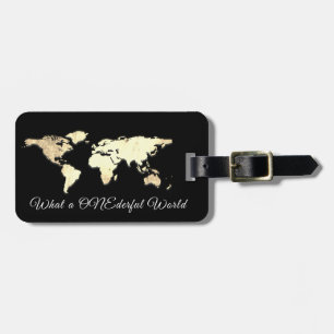 Etiqueta De Bagagem World Map Address O que é um maravilhoso preto br