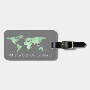 Etiqueta De Bagagem World Map fala sobre uma Cinza mundial maravilhosa