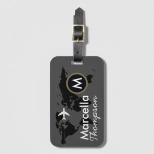 Etiqueta De Bagagem worldmap personalizado do viagem