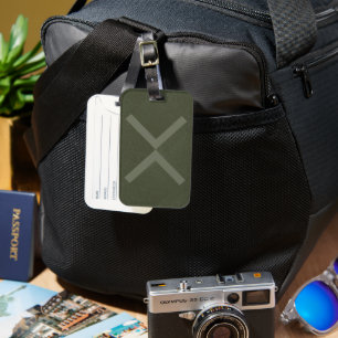 Etiqueta de Bagagem X Verde Moss Personalizada