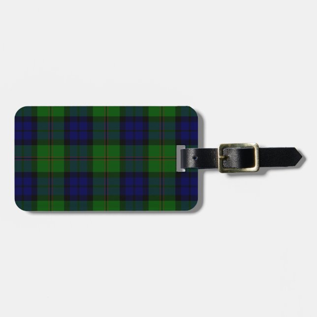 Etiqueta De Bagagem Xadrez azul Dundas tartan (Frente Horizontal)