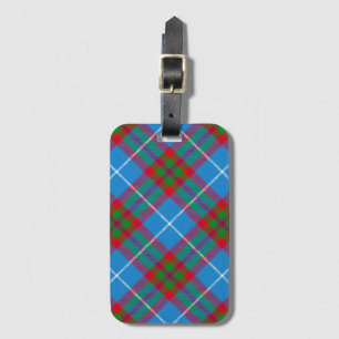Etiqueta De Bagagem Xadrez de Tartan em Edimburgo Luggag Vermelha Azul
