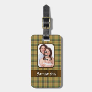 Etiqueta De Bagagem Xadrez de tartan personalizada de Saskatchewan
