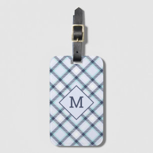 Etiqueta De Bagagem Xadrez Monograma Personalizada / Padrão Tartan